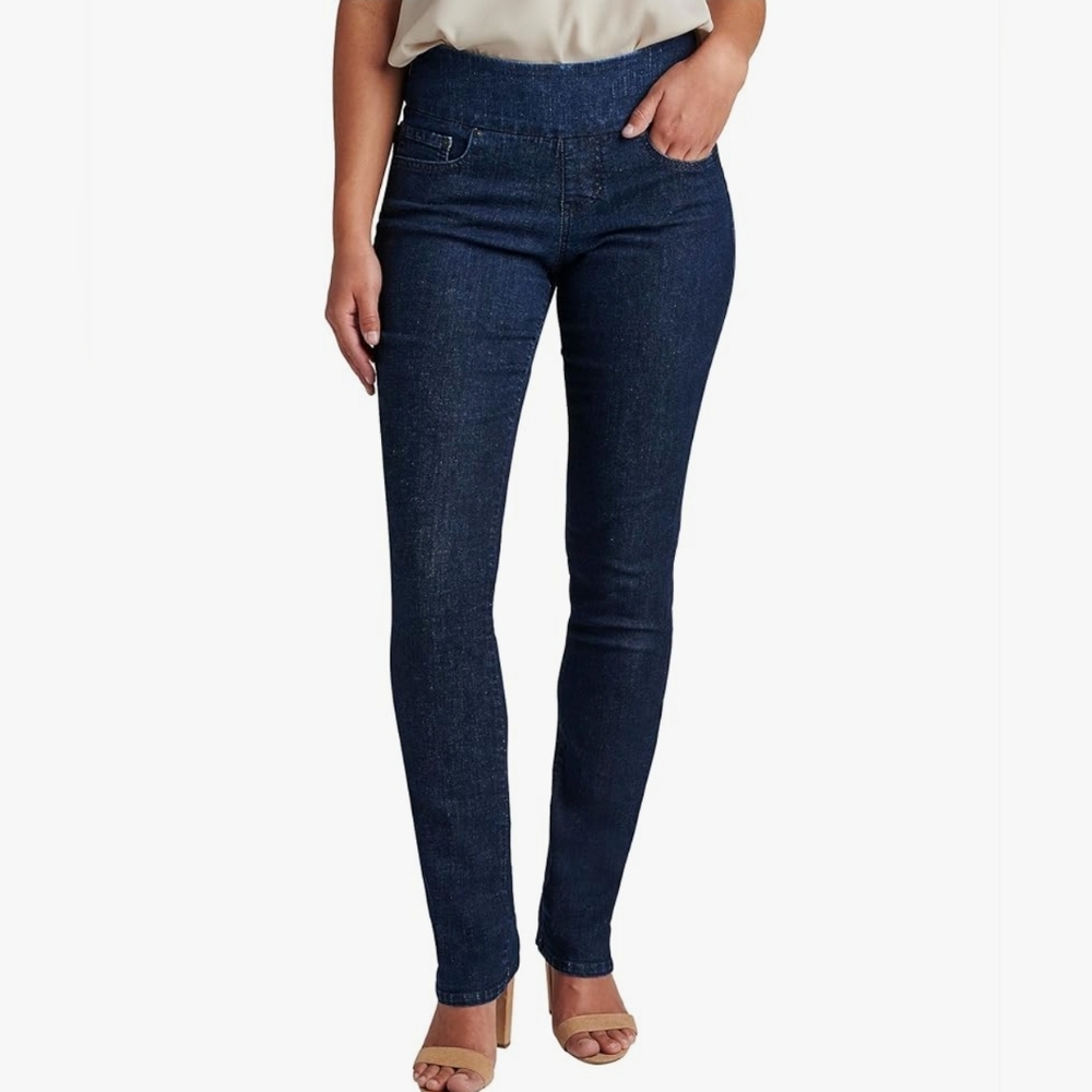 NWOT Jag JEANS PERI HIGH RISE straight Leg 8 Color Ink (Deep Indigo) 😀